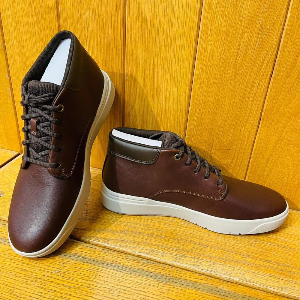 TIMBERLAND MEN'S SENECA BAY CHUKKA MD BROWN FULL GRAIN BOOTS A5UVN SIZE : 12